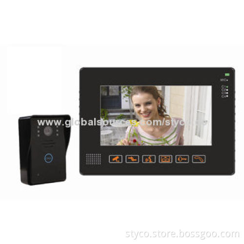 Video Door Phone with 9-inch TFT Color Monitor, Can Connect with 4 CCTV Cameras, Support SD Card